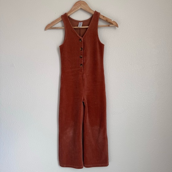 Carters 2 Piece Long Sleeve Ribbed Tee & Corduroy Jumpsuit Set - Picture 4 of 8